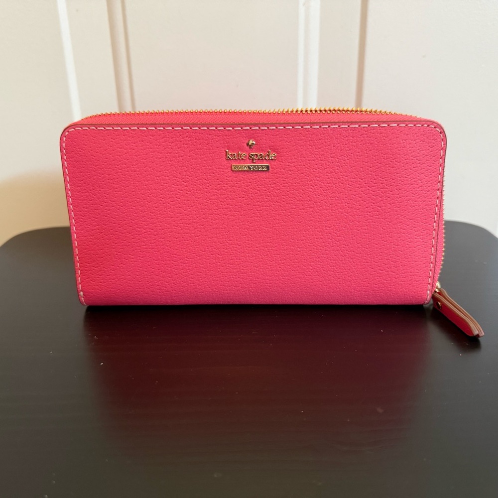 NWT Kate Spade Vibrant Pink Zip Wallet